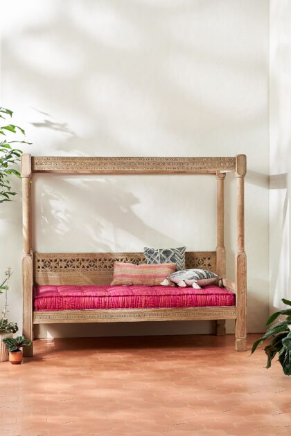 carved wooden daybeds, carved wooden indian daybed, carving lounger, daybed carved headboard, floral carved daybed, indonesian carved daybed, mahogany carved daybed, swan carved daybed, teak floral carved daybed, white carved daybed