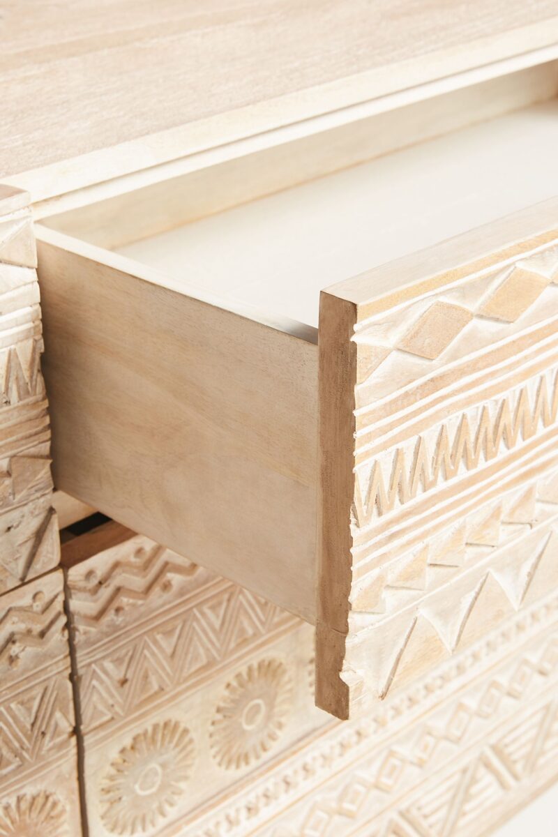 carved wood chest of drawers, hand carved bedside table, hand carved chest of drawers, indian carved nightstand, jali carved nightstand, white carved bedside table, white carved chest of drawers, white carved nightstand, white carved wood nightstand, wood carved nightstand