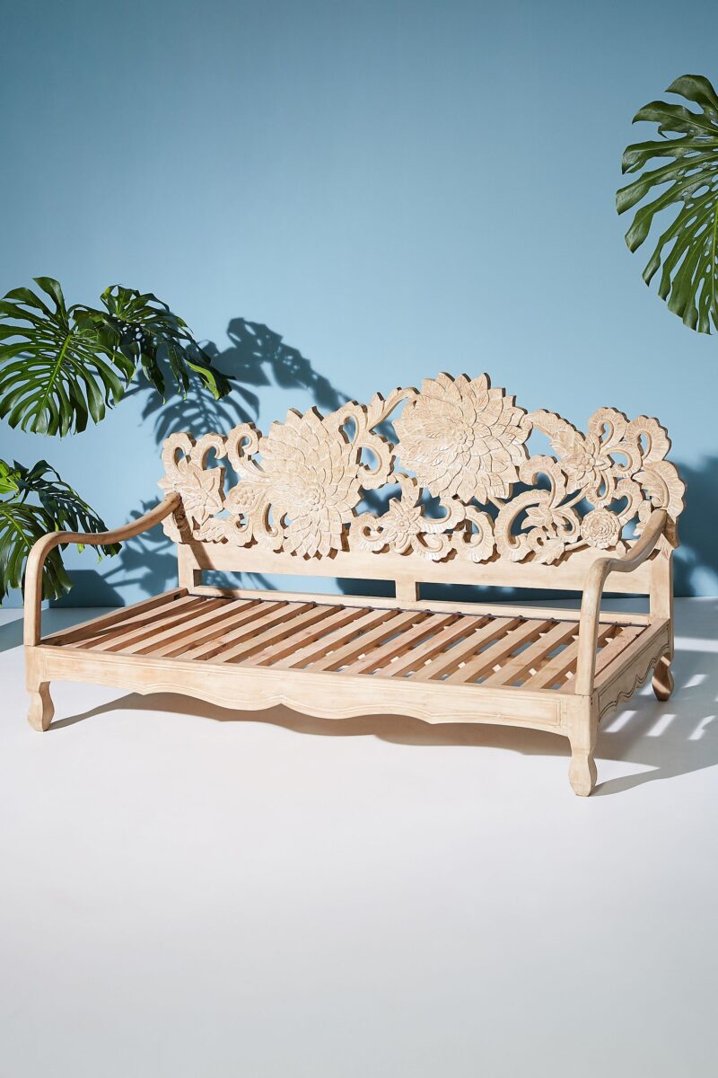 carved wooden daybeds, carved wooden indian daybed, carving lounger, daybed carved headboard, floral carved daybed, indonesian carved daybed, mahogany carved daybed, swan carved daybed, teak floral carved daybed, white carved daybed