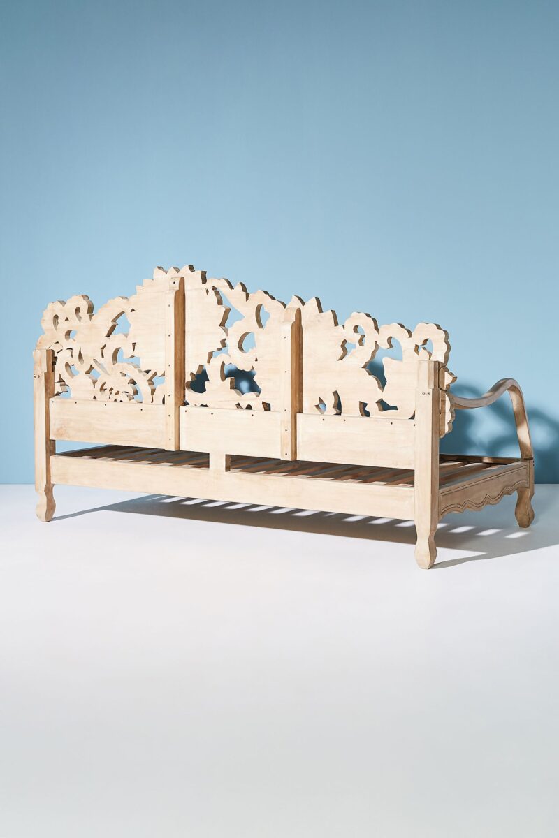 carved indian daybed, carved swan chaise lounge, carved teak daybed, carved wood day bed, chinese rosewood daybed, hand carved daybed, hand carved wood daybed, indian carved daybed, jhula daybed, peacock bed design