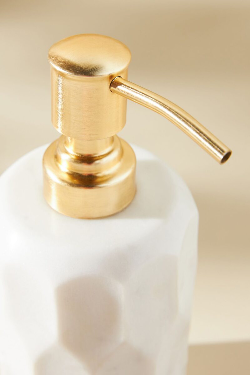 stone soap dispenser set, stone bathroom set, small white marble tray