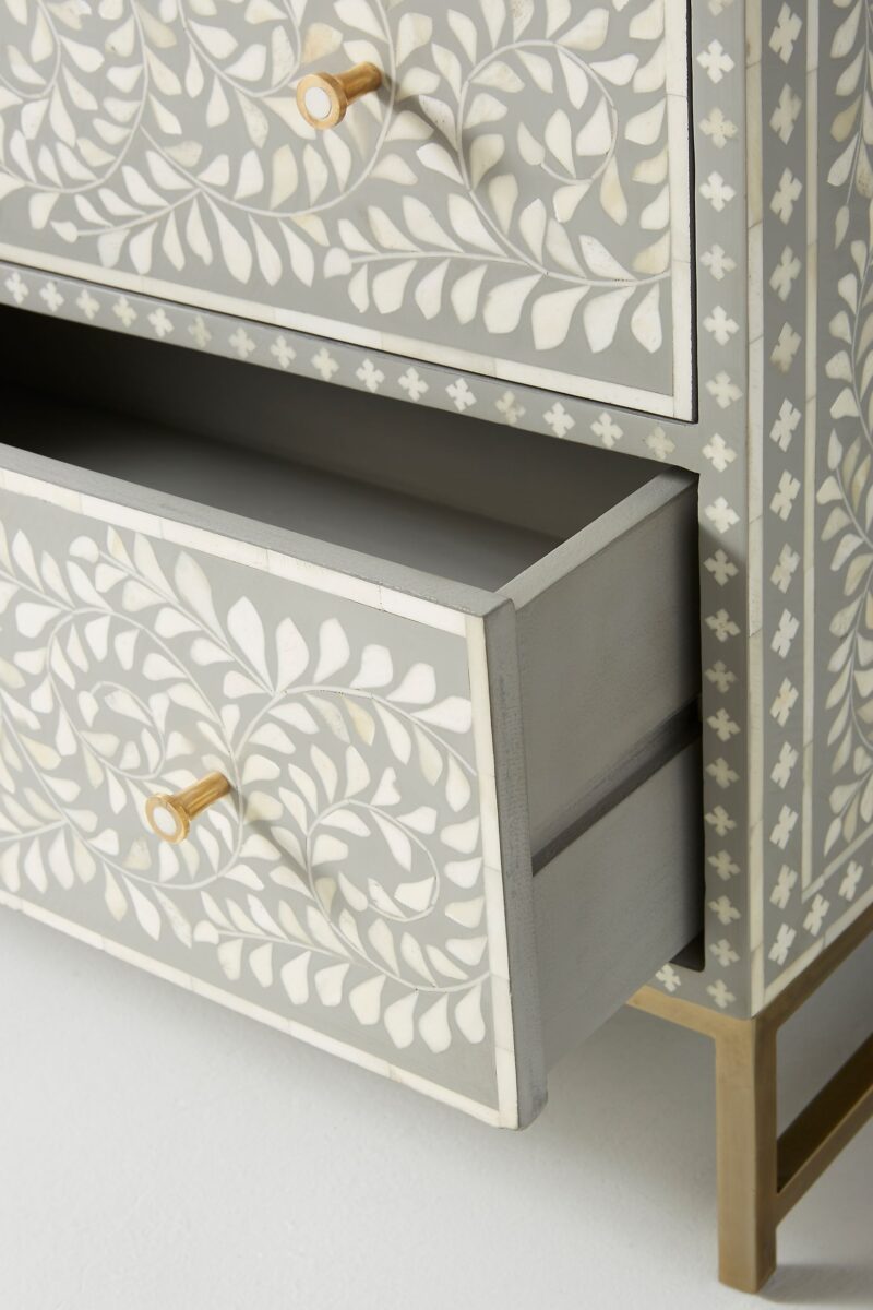 carved wood bedside table, carved wood chest of drawers, hand carved bedside table, hand carved chest of drawers, indian carved nightstand, jali carved nightstand, white carved bedside table, white carved chest of drawers, white carved nightstand, white carved wood nightstand