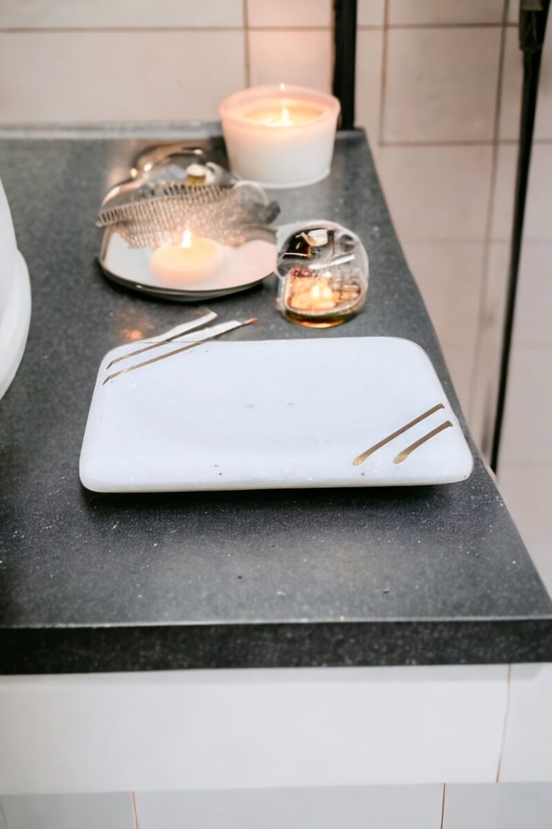 white marble toothbrush holder, white marble soap dish, white marble serving tray, white marble round tray, white marble decorative tray, white marble circle tray, white marble bathroom tray, white marble bathroom set, white marble bathroom accessories set, white marble bath tray