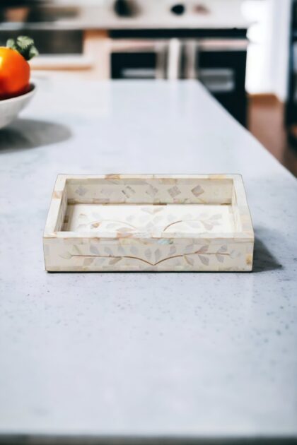 bone tray round, bone tray with brass handles, buy bone inlay tray, chevron bone inlay tray, geometric bone inlay tray, grey bone tray, indian bone inlay tray, large round bone inlay tray, wood bone tray, wooden bone tray