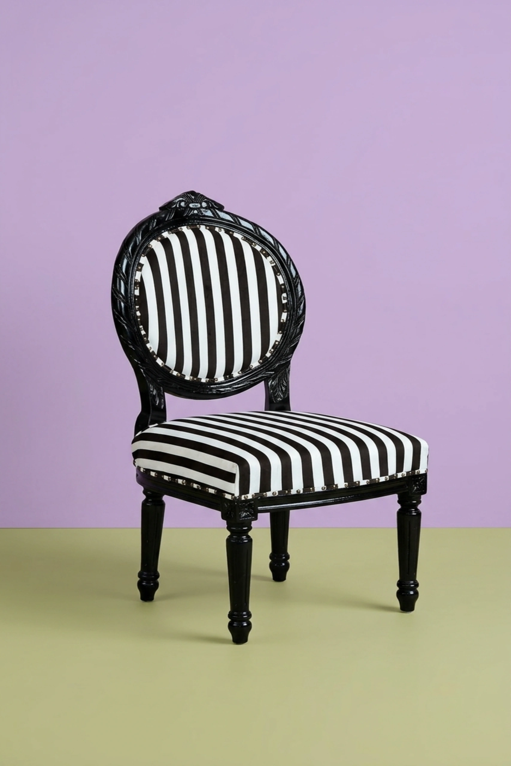 Archibald_Baroque_Velvet_Stripped_Black_Chair_image_01_front_view_luxury_velvet_accent_chair_lounge_seating_designer_living_room_upholstered_artisan_premium_interior_furniture.webp