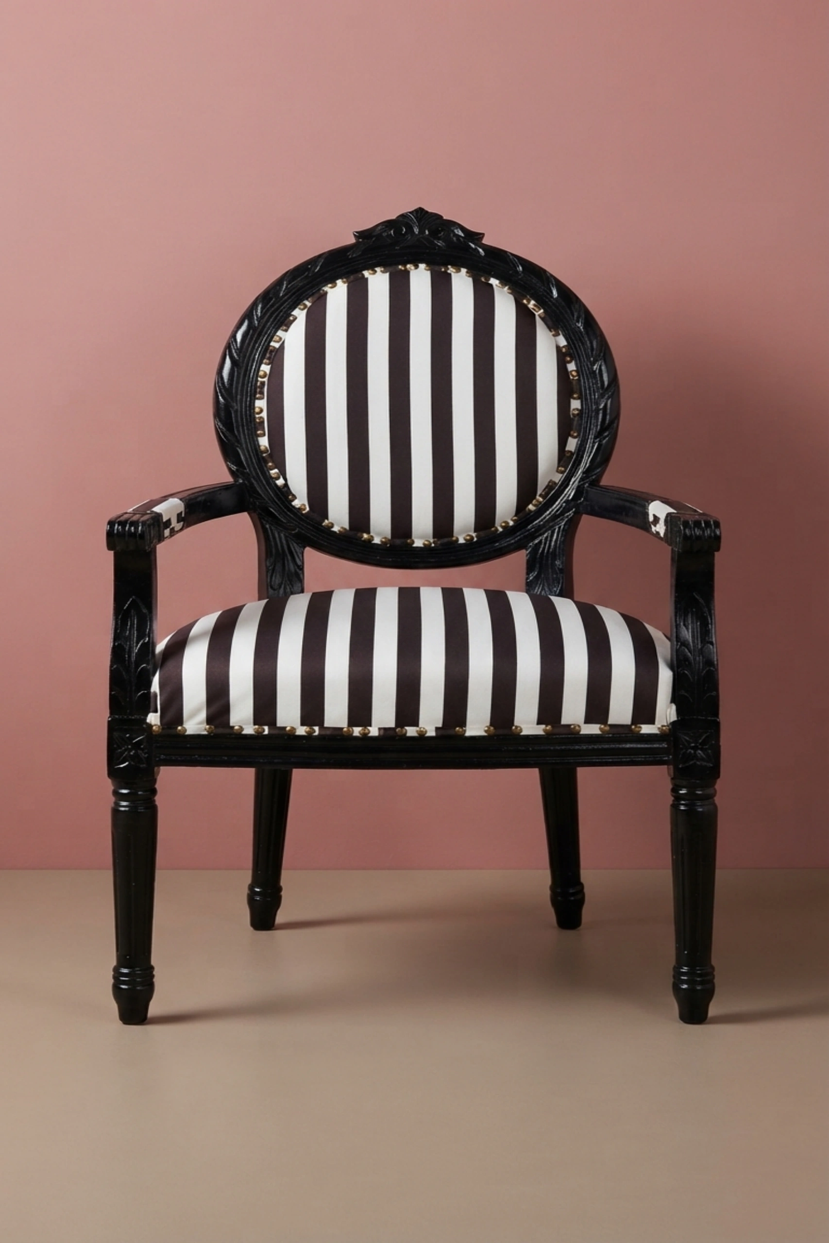 Archibald_Baroque_Velvet_Stripped_Black_Chair_with_Arm_image_03_side_profile_luxury_velvet_accent_chair_lounge_seating_designer_living_room_upholstered_artisan_premium_interio.webp