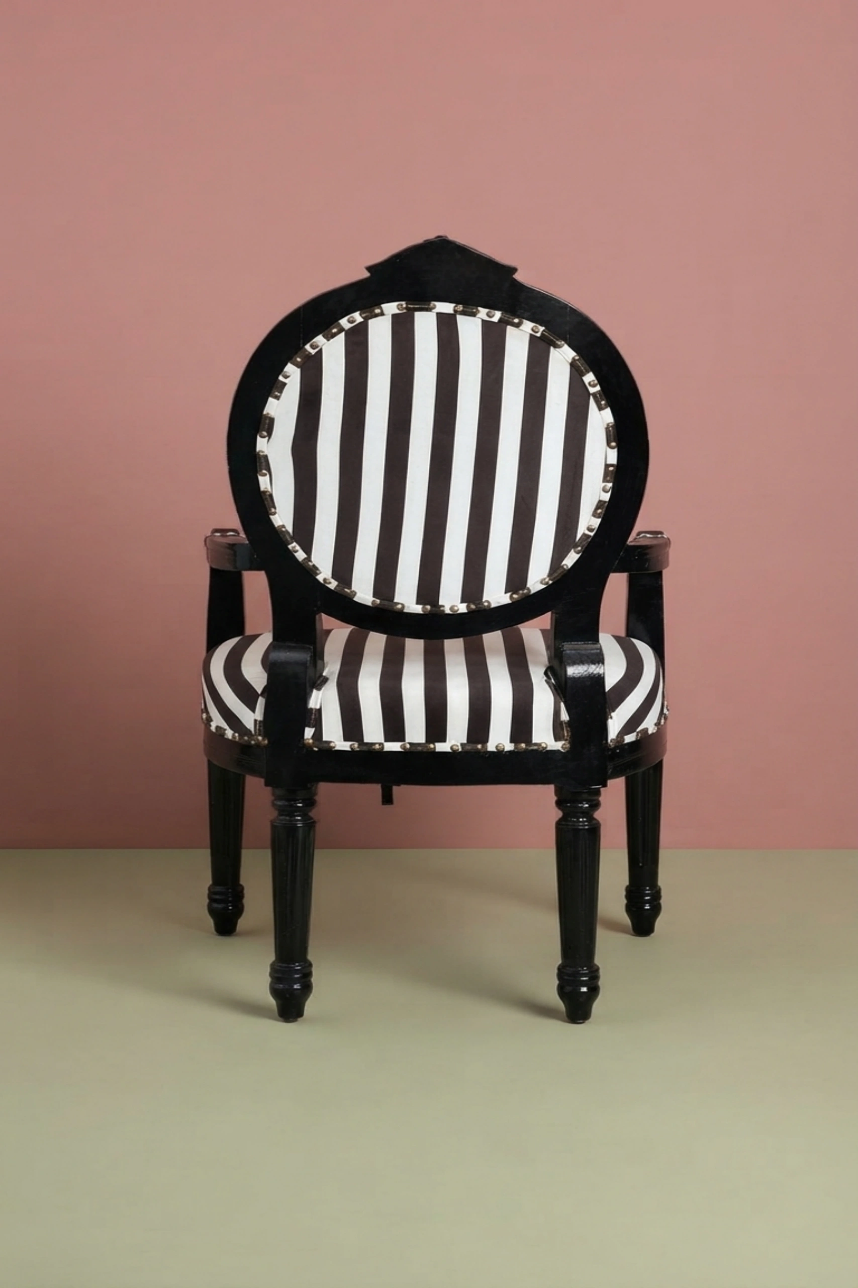 Archibald_Baroque_Velvet_Stripped_Black_Chair_with_Arm_image_04_detail_closeup_luxury_velvet_accent_chair_lounge_seating_designer_living_room_upholstered_artisan_premium_inter.webp