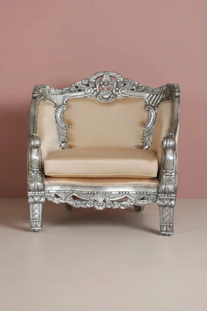 Miyo silver chair,silver upholstered accent chair,luxury designer silver lounge chair,Miyo premium silver interior seating,artisan silver velvet accent chair,contemporary silver lounge chairMiyo_Silver_Chair_image_01_front_view_luxury_velvet_accent_chair_lounge_seating_designer_living_room_upholstered_artisan_premium_interior_furniture.webp
