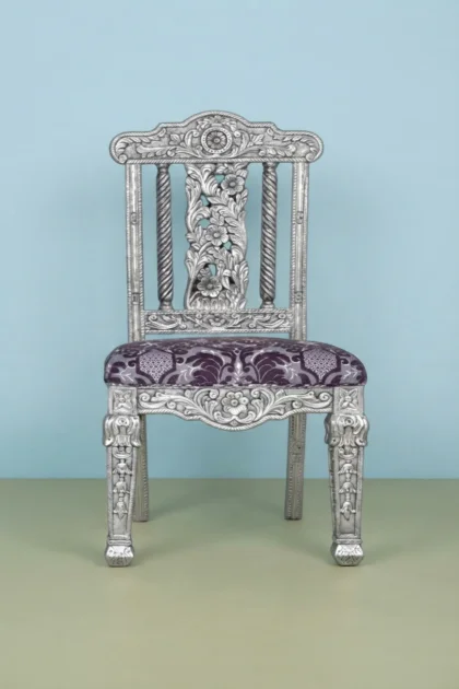Ruyo silver chair,silver accent lounge chair,luxury upholstered silver seating,Ruyo designer silver chair,premium silver interior accent chair,artisan silver lounge seatingRuyo_Silver_Chair_image_01_front_view_luxury_velvet_accent_chair_lounge_seating_designer_living_room_upholstered_artisan_premium_interior_furniture.webp