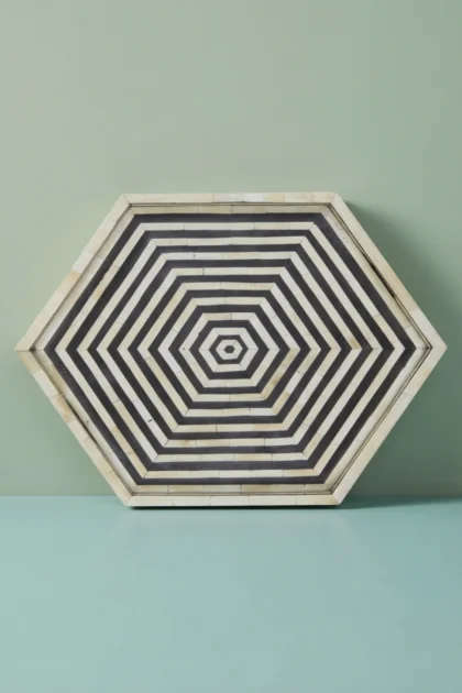 Black Bone Inlay Tray Hexagon Black And White Bone Inlay Tray, buy black bone inlay tray, luxury black bone inlay tray, handcrafted black bone inlay tray, handmade black bone inlay tray, black boneblack-bone-inlay-tray-hexagon-black-and-white-bone-inlay-tray-black-furniture-bone-inlay-furniture-decorative-tray-handmade-bone-inlay-he-01.webp