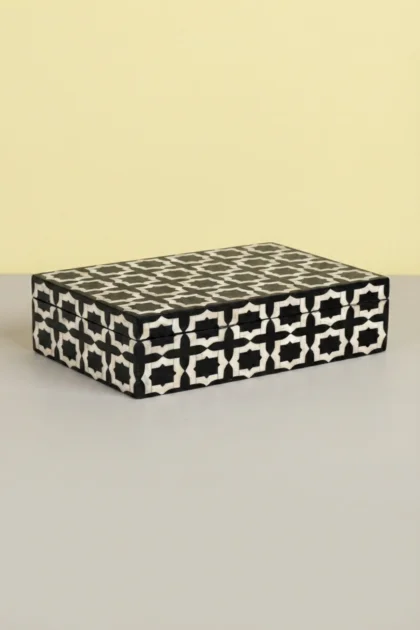Black Moroccan Bone Inlay Box, buy black moroccan bone inlay, luxury black moroccan bone inlay, handcrafted black moroccan bone inlay, handmade black moroccan bone inlay, black moroccan bone gift, boxblack-moroccan-bone-inlay-box-black-furniture-bone-inlay-furniture-box-handmade-bone-inlay-jewelry-box-moroccan-design-ornamental-box-01.webp