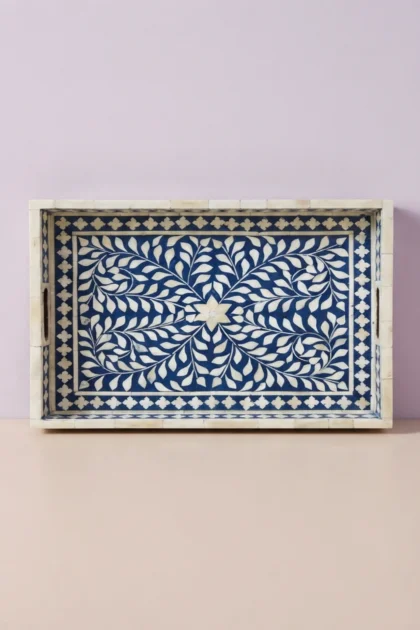 Blue Bone Inlaid Rectangular Tray Floral Design Blue Bone Inlay Tray, buy blue bone inlaid rectangular, luxury blue bone inlaid rectangular, handcrafted blue bone inlaid rectangular, blue bone, blueblue-bone-inlaid-rectangular-tray-floral-design-blue-bone-inlay-tray-blue-furniture-bone-inlay-furniture-decorative-tray-floral-de-01.webp