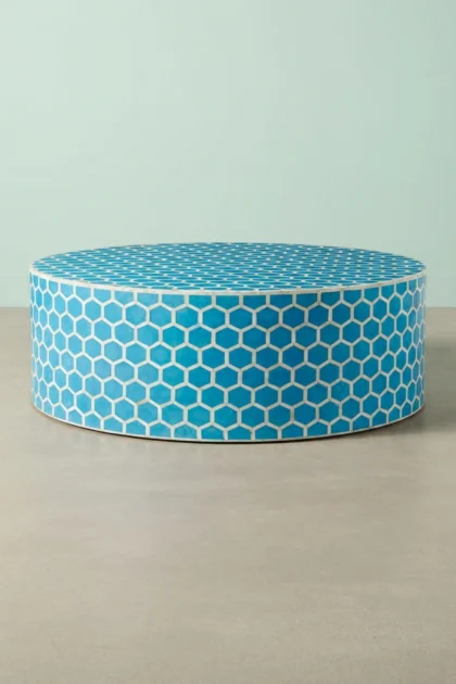 Bone Inlaid Round Coffee Table Honeycomb Turquoise, buy bone inlaid round coffee, luxury bone inlaid round coffee, handcrafted bone inlaid round coffee, handmade bone inlaid round coffee, bone inlaidbone-inlaid-round-coffee-table-honeycomb-turquoise-bone-inlay-furniture-center-table-coffee-table-furniture-table-handmade-bone-inlay-01.webp