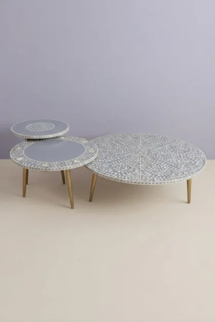 Bone Inlay Floral Nesting Table Set of 3 Grey, buy bone inlay floral nesting, luxury bone inlay floral nesting, handcrafted bone inlay floral nesting, handmade bone inlay floral nesting, bone inlaybone-inlay-floral-nesting-table-set-of-3-grey-bone-inlay-furniture-floral-design-floral-pattern-flower-motif-furniture-table-grey-furniture-handmade-bone-inla-01.webp