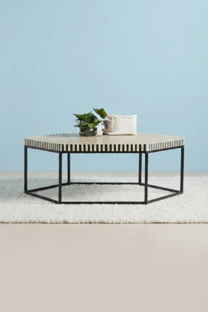 Bone Inlay Hexagonal Stripe Center Table Black, buy bone inlay hexagonal stripe, luxury bone inlay hexagonal stripe, handcrafted bone inlay hexagonal stripe, handmade bone inlay hexagonal stripe, bonebone-inlay-hexagonal-stripe-center-table-black-black-furniture-bone-inlay-furniture-furniture-table-handmade-bone-inlay-striped-design-stripe-pattern-01.webp