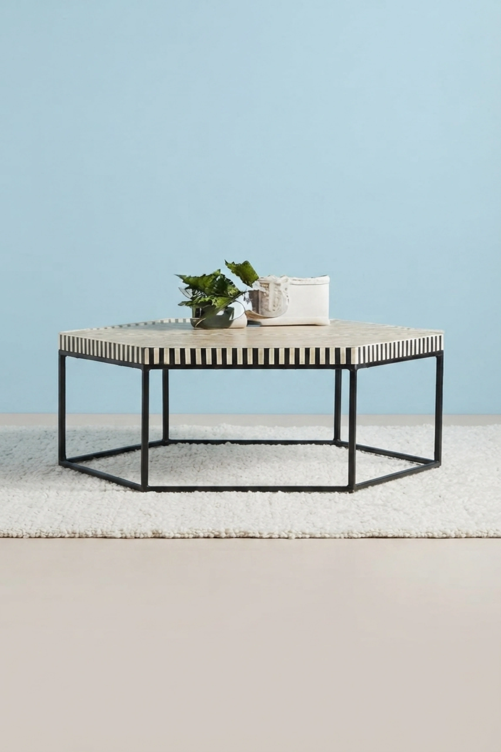 Bone Inlay Hexagonal Stripe Center Table Black, buy bone inlay hexagonal stripe, luxury bone inlay hexagonal stripe, handcrafted bone inlay hexagonal stripe, handmade bone inlay hexagonal stripe, bonebone-inlay-hexagonal-stripe-center-table-black-black-furniture-bone-inlay-furniture-furniture-table-handmade-bone-inlay-striped-design-stripe-pattern-01.webp