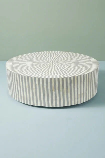 Bone Inlay Illusion Stripe Center Table Grey Round Bone Inlay Coffee Table, buy bone inlay illusion stripe, luxury bone inlay illusion stripe, handcrafted bone inlay illusion stripe, bone inlay, bonebone-inlay-illusion-stripe-center-table-grey-round-bone-inlay-coffee-table-bone-inlay-furniture-center-table-coffee-table-furnitu-01.webp