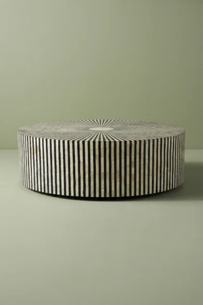 Bone Inlay Round Stripe Coffee Table Black, buy bone inlay round stripe, luxury bone inlay round stripe, handcrafted bone inlay round stripe, handmade bone inlay round stripe, bone inlay round giftbone-inlay-round-stripe-coffee-table-black-black-furniture-bone-inlay-furniture-center-table-coffee-table-furniture-table-handmade-bone-inlay-striped-design-stri-01.webp