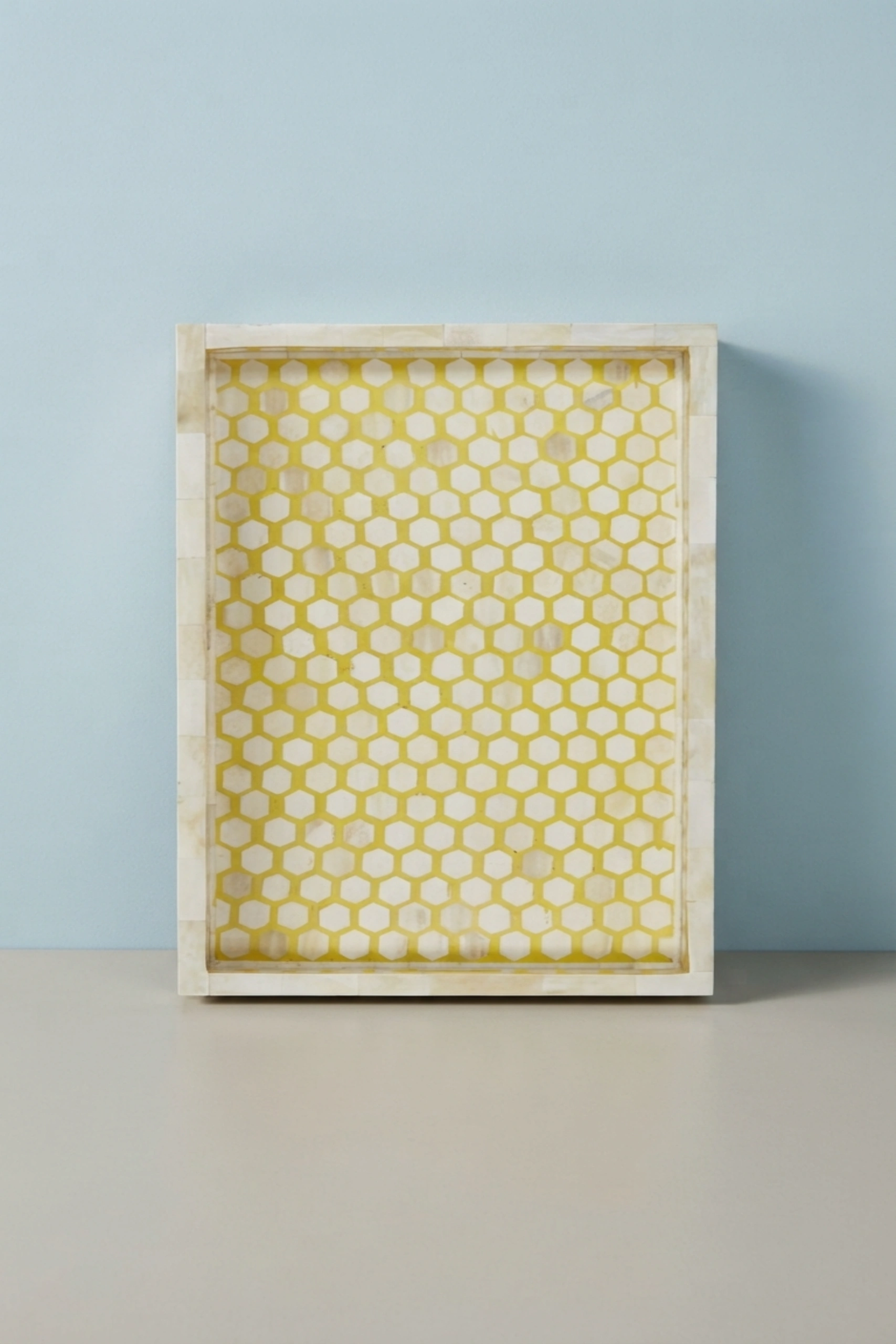 Bone Inlay Tray Inverse Hexagon Yellow, buy bone inlay tray inverse, luxury bone inlay tray inverse, handcrafted bone inlay tray inverse, handmade bone inlay tray inverse, bone inlay tray gift, bonebone-inlay-tray-inverse-hexagon-yellow-bone-inlay-furniture-decorative-tray-handmade-bone-inlay-hexagon-pattern-yellow-furniture-01.webp