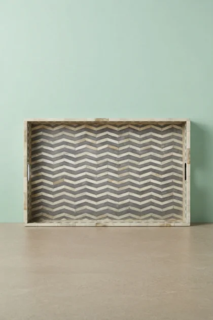 Chevron Bone Inlay Tray Grey, buy chevron bone inlay tray, luxury chevron bone inlay tray, handcrafted chevron bone inlay tray, handmade chevron bone inlay tray, chevron bone inlay tray online, bonechevron-bone-inlay-tray-grey-bone-inlay-furniture-chevron-pattern-decorative-tray-grey-furniture-handmade-bone-inlay-01.webp