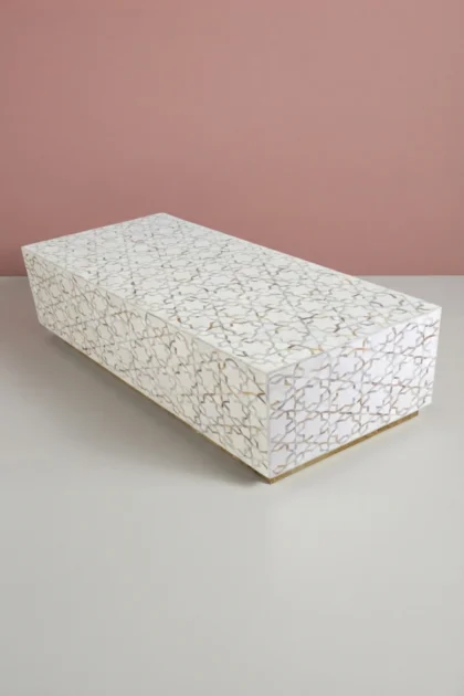 Fez Mother Of Pearl Inlay Rectangle Center Table White, buy fez mother pearl inlay, luxury fez mother pearl inlay, handcrafted fez mother pearl inlay, handmade fez mother pearl inlay, fez mother, fezfez-mother-of-pearl-inlay-rectangle-center-table-white-furniture-table-mop-inlay-furniture-mother-of-pearl-inlay-white-furniture-01.webp