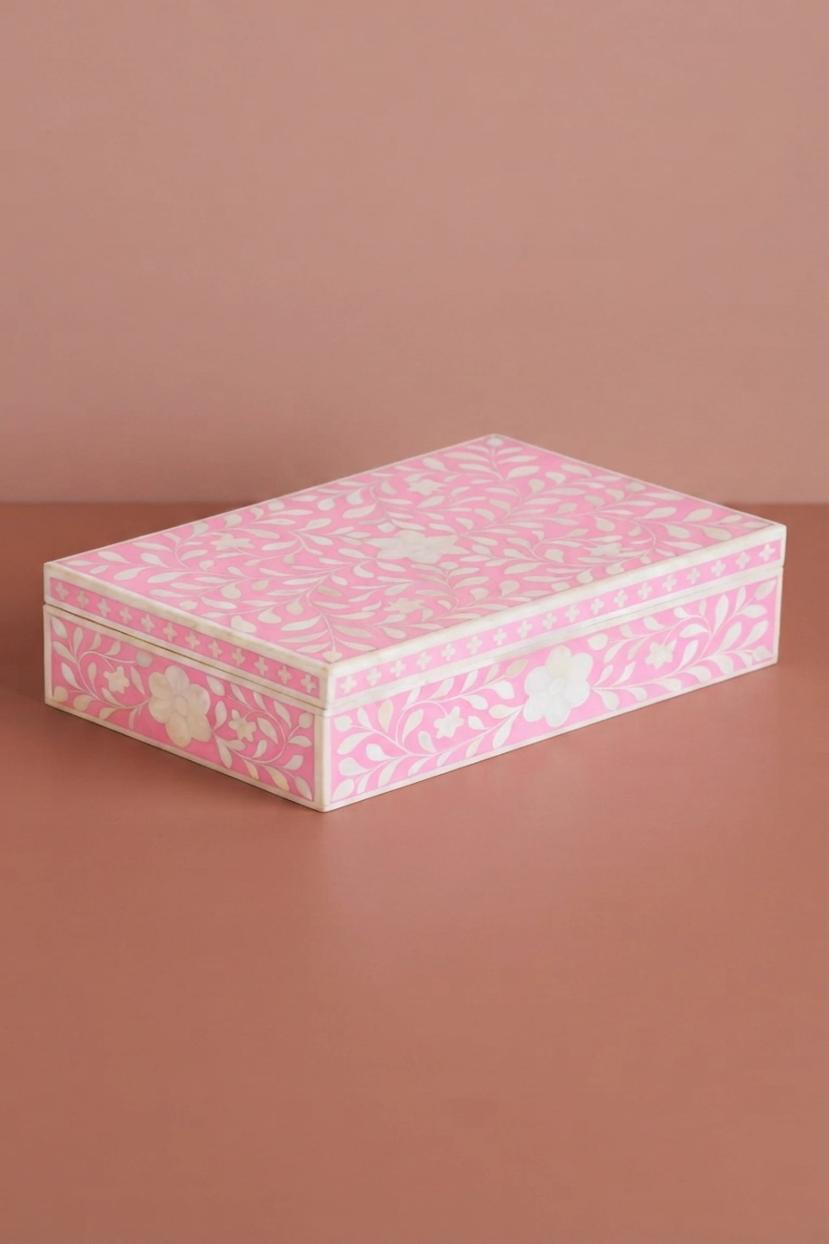Floral Bone Inlay Box Pink, buy floral bone inlay box, luxury floral bone inlay box, handcrafted floral bone inlay box, handmade floral bone inlay box, floral bone inlay box online, floral bone, bonefloral-bone-inlay-box-pink-bone-inlay-furniture-box-floral-design-floral-pattern-flower-motif-handmade-bone-inlay-jewelry-box-ornamental-box-pink-furniture-01.webp