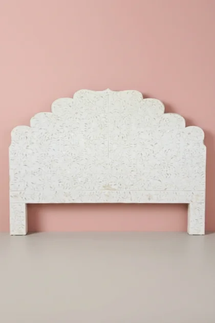 Floral Bone Inlay Headboard White, buy floral bone inlay headboard, luxury floral bone inlay headboard, handcrafted floral bone inlay headboard, handmade floral bone inlay headboard, floral bone, bonefloral-bone-inlay-headboard-white-bone-inlay-furniture-floral-design-floral-pattern-flower-motif-handmade-bone-inlay-white-furniture-01.webp