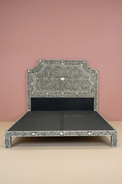 Floral Mother of Pearl Inlay Bed Black, buy floral mother pearl inlay, luxury floral mother pearl inlay, handcrafted floral mother pearl inlay, handmade floral mother pearl inlay, floral mother, pearlfloral-mother-of-pearl-inlay-bed-black-bedroom-furniture-beds-black-furniture-floral-design-floral-pattern-flower-motif-mop-inlay-furniture-mother-of-pearl-inlay-01.webp