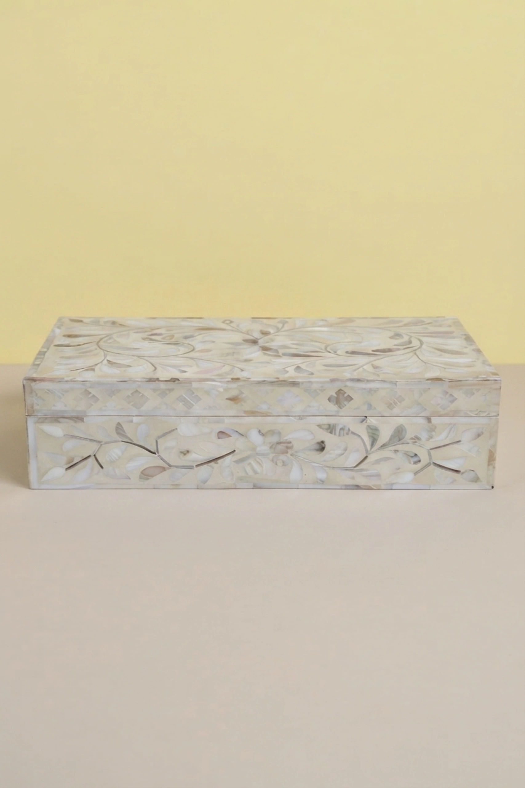 Floral Mother Of Pearl Inlay Box Ivory, buy floral mother pearl inlay, luxury floral mother pearl inlay, handcrafted floral mother pearl inlay, handmade floral mother pearl inlay, floral mother, pearlfloral-mother-of-pearl-inlay-box-ivory-box-floral-design-floral-pattern-flower-motif-ivory-furniture-jewelry-box-mop-inlay-furniture-mother-of-pearl-inlay-ornamental-box-01.webp
