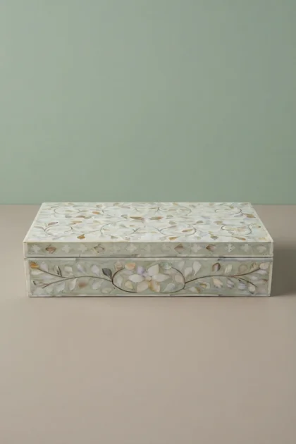 Floral Mother Of Pearl Inlay Box Sage green, buy floral mother pearl inlay, luxury floral mother pearl inlay, handcrafted floral mother pearl inlay, handmade floral mother pearl inlay, floral motherfloral-mother-of-pearl-inlay-box-sage-green-box-floral-design-floral-pattern-flower-motif-green-furniture-jewelry-box-mop-inlay-furniture-mother-of-pearl-inlay-ornamental-box-01.webp