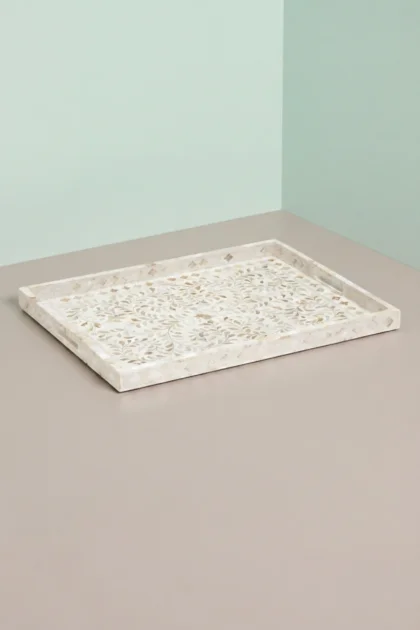 Floral Mother of Pearl Inlay Tray White, buy floral mother pearl inlay, luxury floral mother pearl inlay, handcrafted floral mother pearl inlay, handmade floral mother pearl inlay, floral mother, trayfloral-mother-of-pearl-inlay-tray-white-decorative-tray-floral-design-floral-pattern-flower-motif-mop-inlay-furniture-mother-of-pearl-inlay-white-furniture-01.webp