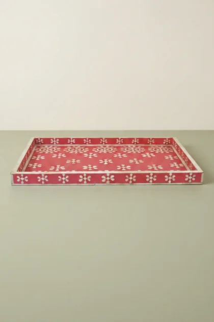 Flower Bone Inlay Tray Red, buy flower bone inlay tray, luxury flower bone inlay tray, handcrafted flower bone inlay tray, handmade flower bone inlay tray, flower bone inlay tray online, flower boneflower-bone-inlay-tray-red-bone-inlay-furniture-botanical-design-decorative-tray-flower-pattern-handmade-bone-inlay-red-furniture-01.webp
