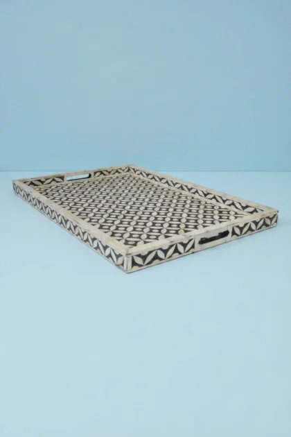 Geometric Bone Inlay Tray Black, buy geometric bone inlay tray, luxury geometric bone inlay tray, handcrafted geometric bone inlay tray, handmade geometric bone inlay tray, geometric bone inlay giftgeometric-bone-inlay-tray-black-black-furniture-bone-inlay-furniture-decorative-tray-geometric-design-geometric-pattern-handmade-bone-inlay-01.webp