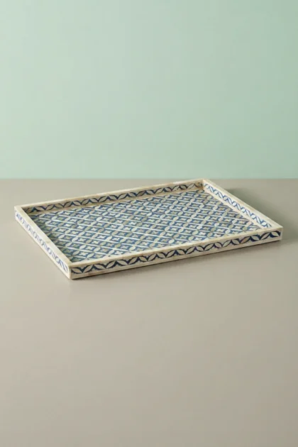 Geometric Bone Inlay Tray Blue, buy geometric bone inlay tray, luxury geometric bone inlay tray, handcrafted geometric bone inlay tray, handmade geometric bone inlay tray, geometric bone inlay giftgeometric-bone-inlay-tray-blue-blue-furniture-bone-inlay-furniture-decorative-tray-geometric-design-geometric-pattern-handmade-bone-inlay-01.webp