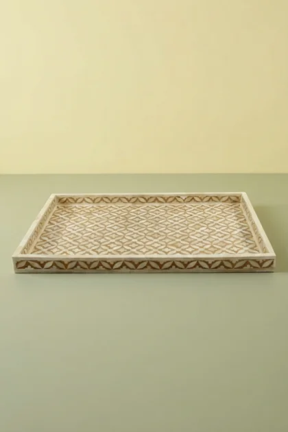 Geometric Bone Inlay Tray Mustard, buy geometric bone inlay tray, luxury geometric bone inlay tray, handcrafted geometric bone inlay tray, handmade geometric bone inlay tray, geometric bone inlay giftgeometric-bone-inlay-tray-mustard-bone-inlay-furniture-decorative-tray-geometric-design-geometric-pattern-handmade-bone-inlay-01.webp