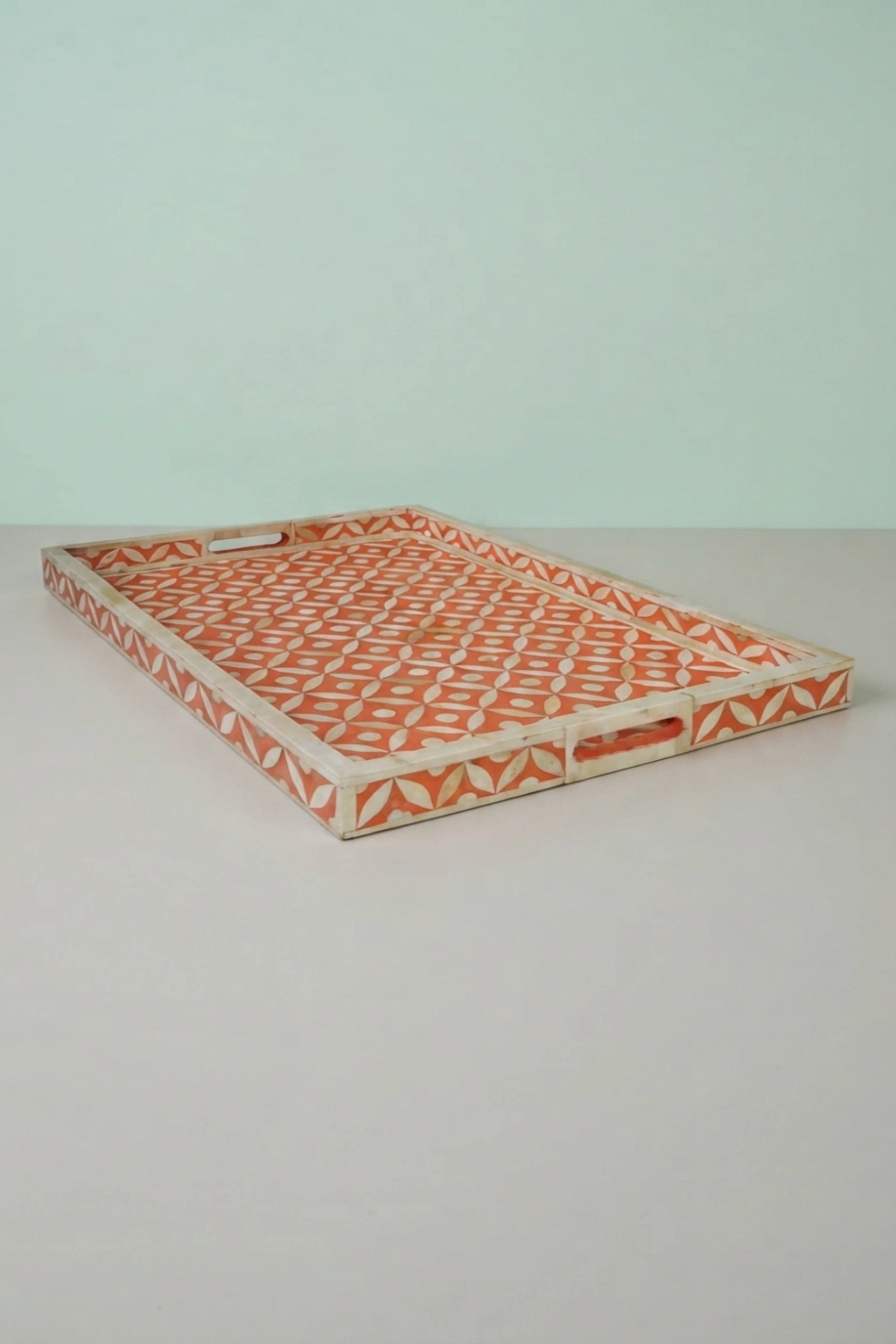 Geometric Bone Inlay Tray Orange Inlaid Tray, buy geometric bone inlay tray, luxury geometric bone inlay tray, handcrafted geometric bone inlay tray, handmade geometric bone inlay tray, geometric bonegeometric-bone-inlay-tray-orange-inlaid-tray-bone-inlay-furniture-decorative-tray-geometric-design-geometric-pattern-handmade-bone-inlay-01.webp