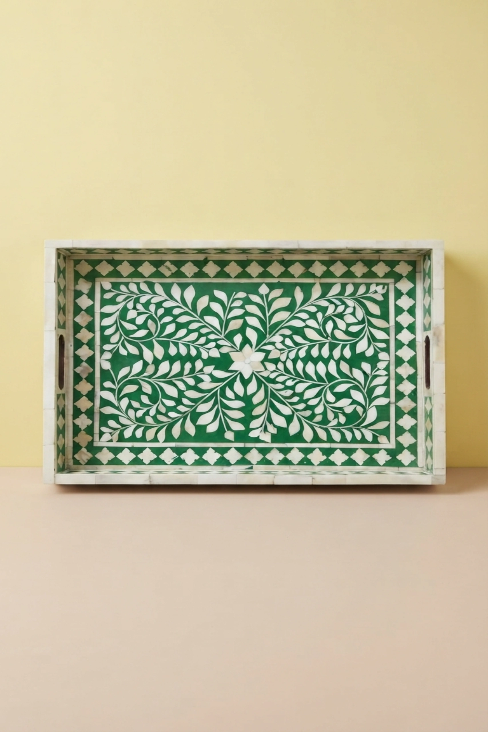 Green Bone Inlaid Rectangular Tray Floral Design Bone Inlay Serving Tray, buy green bone inlaid rectangular, luxury green bone inlaid rectangular, handcrafted green bone inlaid rectangular, green bonegreen-bone-inlaid-rectangular-tray-floral-design-bone-inlay-serving-tray-bone-inlay-furniture-decorative-tray-floral-design-fl-01.webp