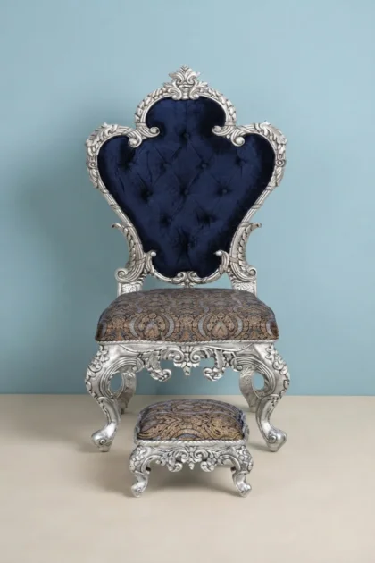 silver chair with ottoman,metal accent chair ottoman set,silver finish furniture,Huyo silver metal chair ottoman set,luxury silver accent chair footrest,designer silver furniture sethuyo-silver-chair-with-ottoman-accent-chair-chair-metal-furniture-silver-finish-silver-furniture-01.webp