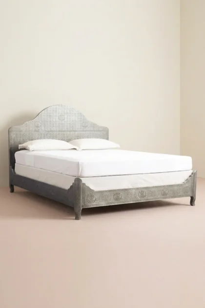 Jaden Antique White Metal Embossed Bed, buy jaden antique white metal, luxury jaden antique white metal, handcrafted jaden antique white metal, handmade jaden antique white metal, jaden antique, jadenjaden-antique-white-metal-embossed-bed-bedroom-furniture-beds-metal-furniture-white-furniture-white-metal-furniture-01.webp