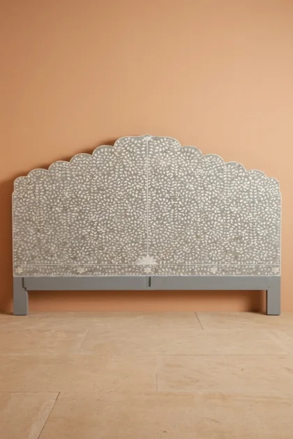 Jasmine MOP Inlay Bed Crested Headboard, buy jasmine mop inlay bed, luxury jasmine mop inlay bed, handcrafted jasmine mop inlay bed, handmade jasmine mop inlay bed, jasmine mop inlay bed online, mopjasmine-mop-inlay-bed-crested-headboard-bedroom-furniture-beds-mop-inlay-furniture-mother-of-pearl-inlay-01.webp