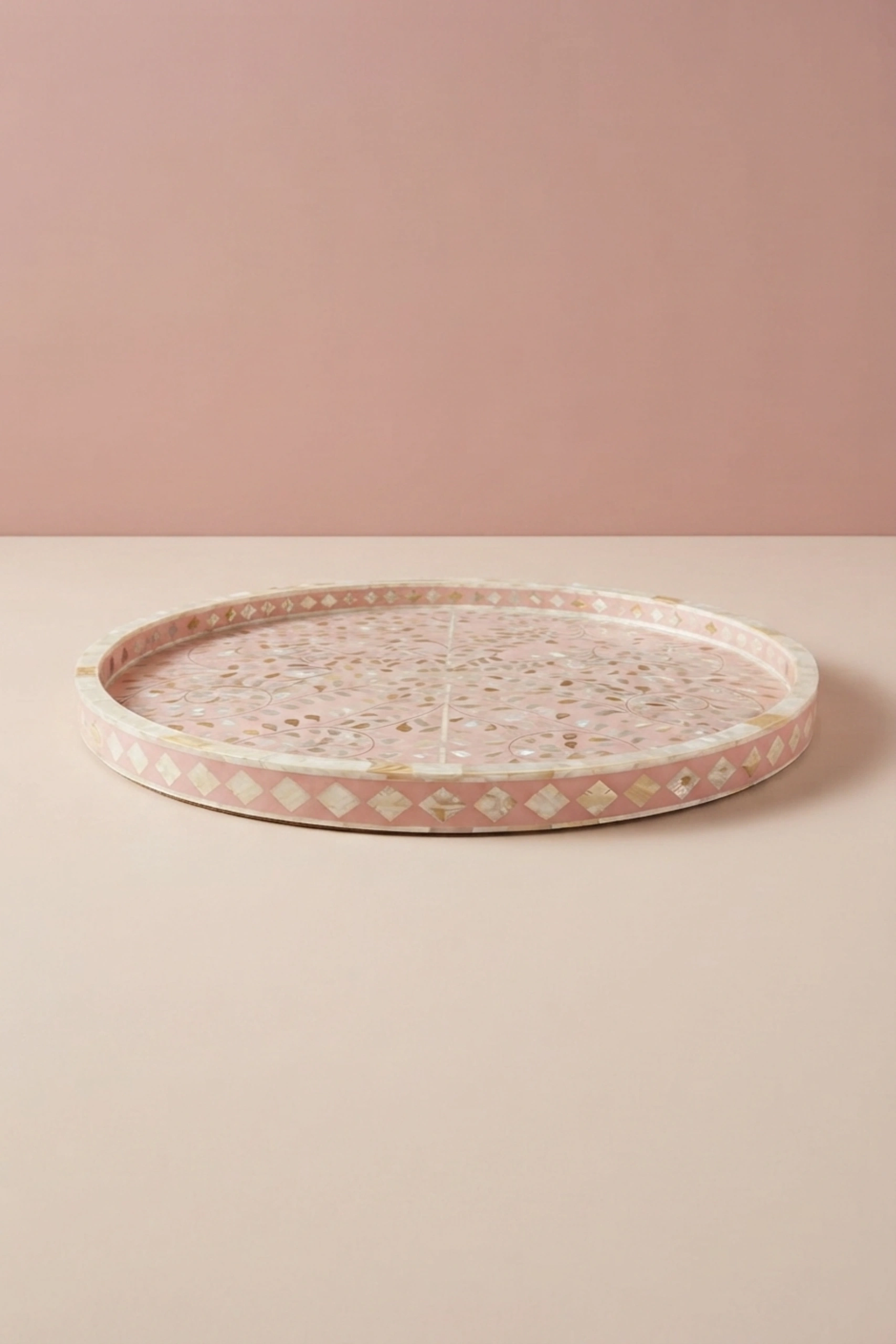 Large Round MOP Inlaid Tray Floral Light Pink, buy large round mop inlaid, luxury large round mop inlaid, handcrafted large round mop inlaid, handmade large round mop inlaid, large round mop gift, moplarge-round-mop-inlaid-tray-floral-light-pink-decorative-tray-floral-design-floral-pattern-flower-motif-mop-inlay-furniture-mother-of-pearl-inlay-pink-fu-01.webp