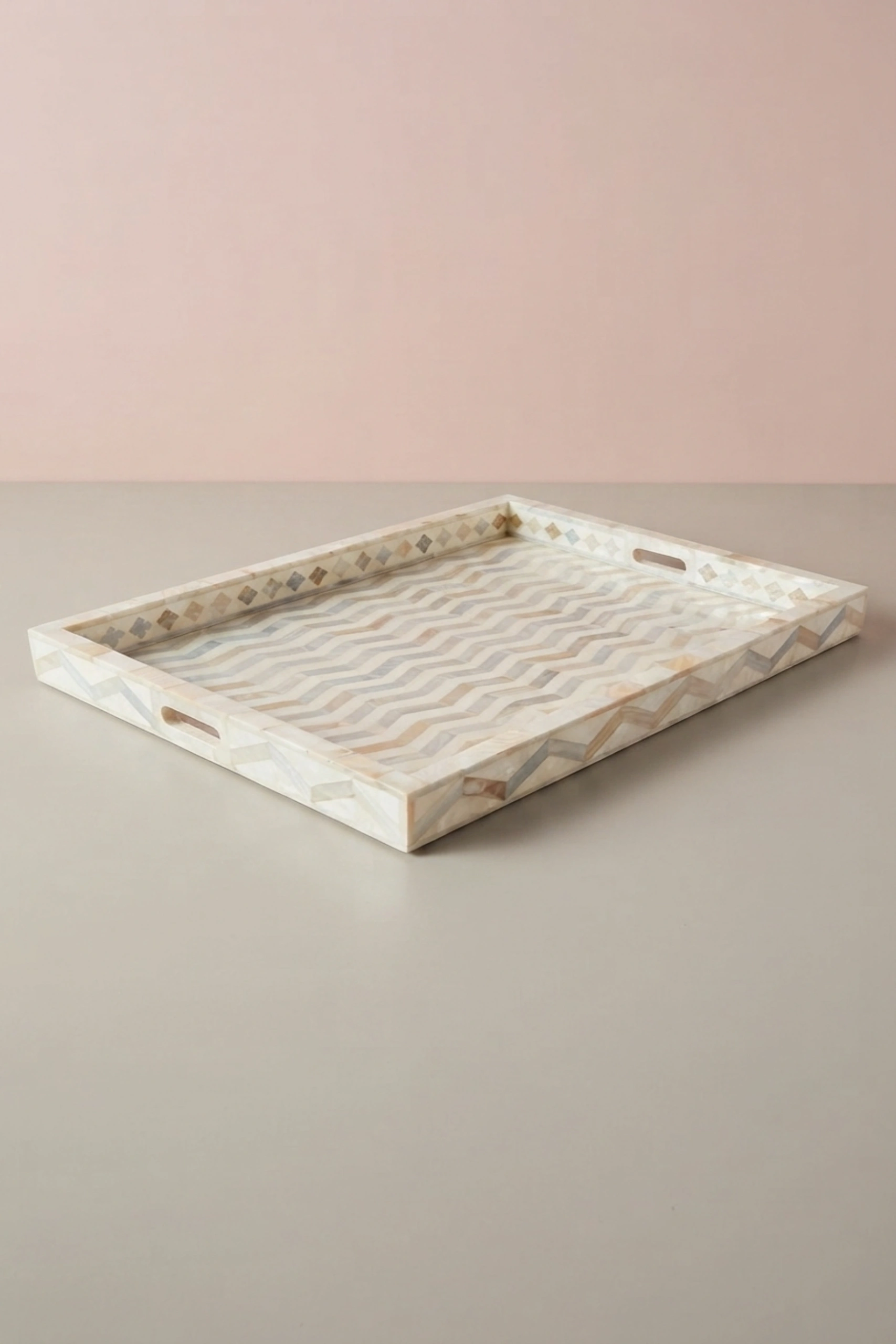 MOP Inlay Chevron Pattern Tray White, buy mop inlay chevron pattern, luxury mop inlay chevron pattern, handcrafted mop inlay chevron pattern, handmade mop inlay chevron pattern, mop inlay chevron giftmop-inlay-chevron-pattern-tray-white-chevron-pattern-decorative-tray-mop-inlay-furniture-mother-of-pearl-inlay-white-furniture-01.webp