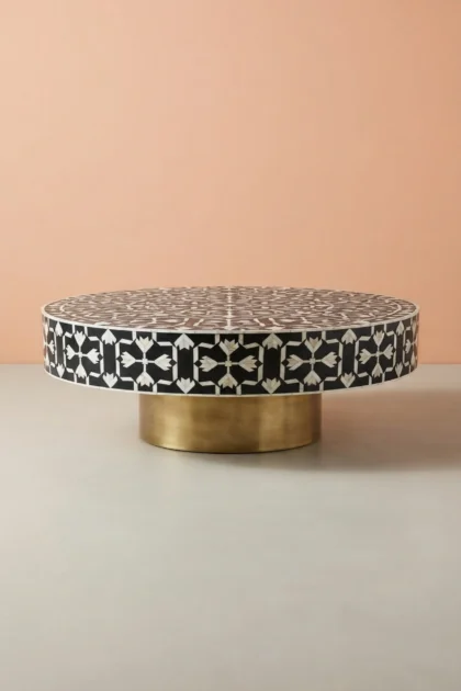 MOP Inlay Lotus Coffee Table Black, buy mop inlay lotus coffee, luxury mop inlay lotus coffee, handcrafted mop inlay lotus coffee, handmade mop inlay lotus coffee, mop inlay lotus coffee online, mopmop-inlay-lotus-coffee-table-black-black-furniture-center-table-coffee-table-furniture-table-lotus-design-lotus-pattern-mop-inlay-furniture-mother-of-pearl-inlay-01.webp