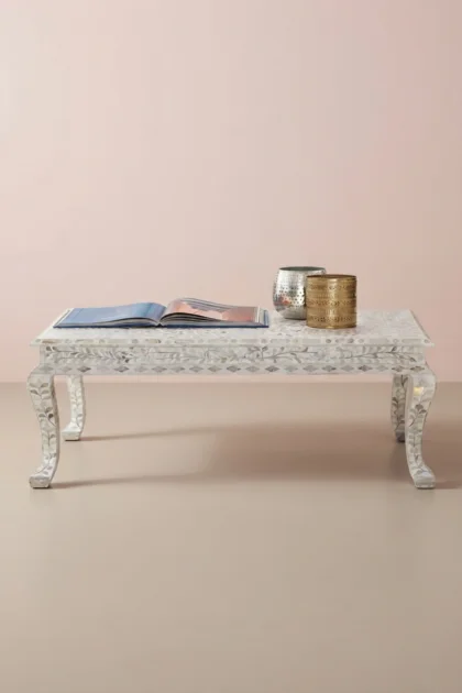 Mother of Pearl Inlay Floral Coffee Table White, buy mother pearl inlay floral, luxury mother pearl inlay floral, handcrafted mother pearl inlay floral, handmade mother pearl inlay floral, pearl inlaymother-of-pearl-inlay-floral-coffee-table-white-center-table-coffee-table-floral-design-floral-pattern-flower-motif-furniture-table-mop-inlay-furniture-moth-01.webp