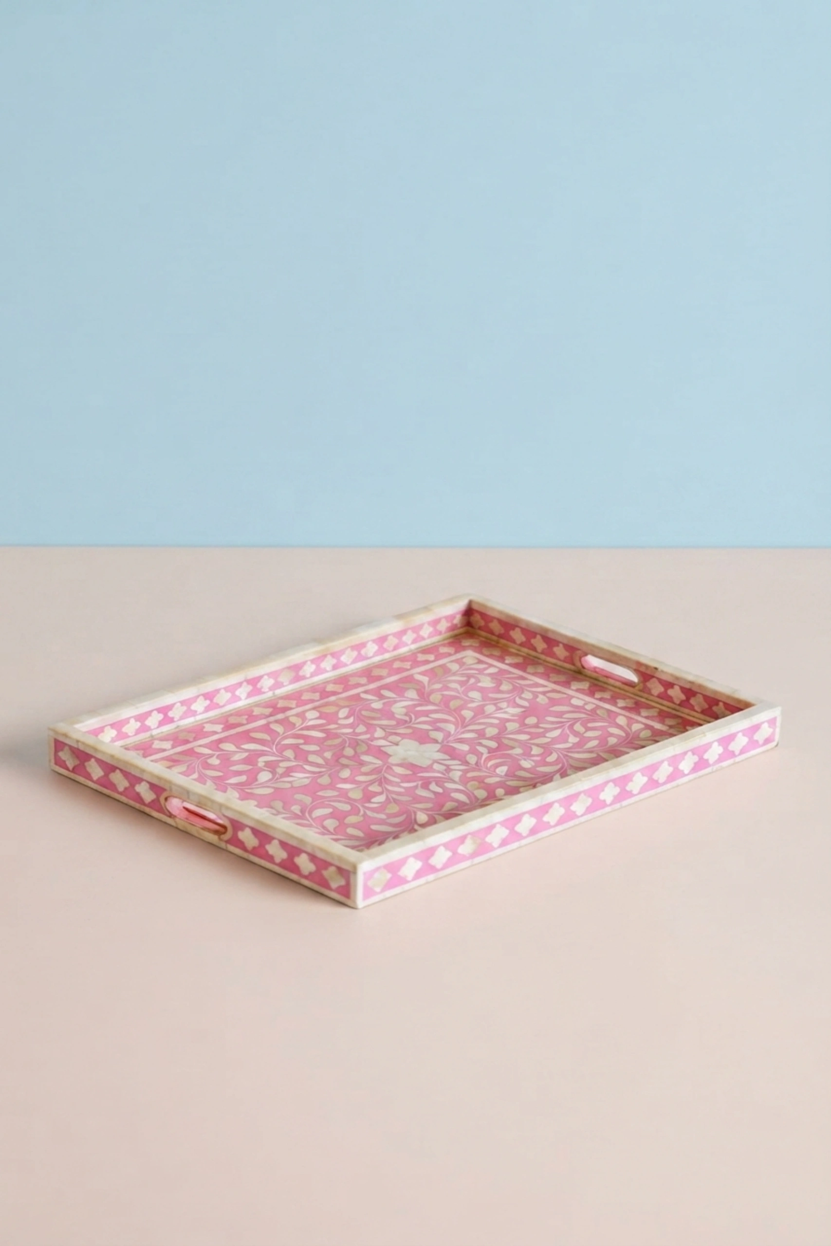 Pink Bone Inlaid Rectangular Tray Floral Design Bone Inlay Serving Tray, buy pink bone inlaid rectangular, luxury pink bone inlaid rectangular, handcrafted pink bone inlaid rectangular, pink bonepink-bone-inlaid-rectangular-tray-floral-design-bone-inlay-serving-tray-bone-inlay-furniture-decorative-tray-floral-design-flor-01.webp