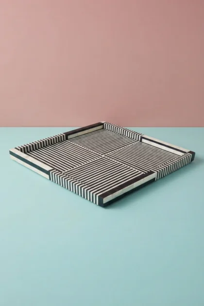 Roy Stripe Bone Inlay Tray Square Black, buy roy stripe bone inlay, luxury roy stripe bone inlay, handcrafted roy stripe bone inlay, handmade roy stripe bone inlay, roy stripe bone inlay online, royroy-stripe-bone-inlay-tray-square-black-black-furniture-bone-inlay-furniture-decorative-tray-handmade-bone-inlay-striped-design-stripe-pattern-01.webp