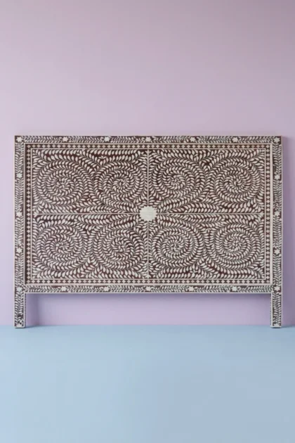 Scroll Vine Bone Inlay Headboard Brown, buy scroll vine bone inlay, luxury scroll vine bone inlay, handcrafted scroll vine bone inlay, handmade scroll vine bone inlay, scroll vine bone inlay onlinescroll-vine-bone-inlay-headboard-brown-bone-inlay-furniture-brown-furniture-handmade-bone-inlay-vine-pattern-01.webp