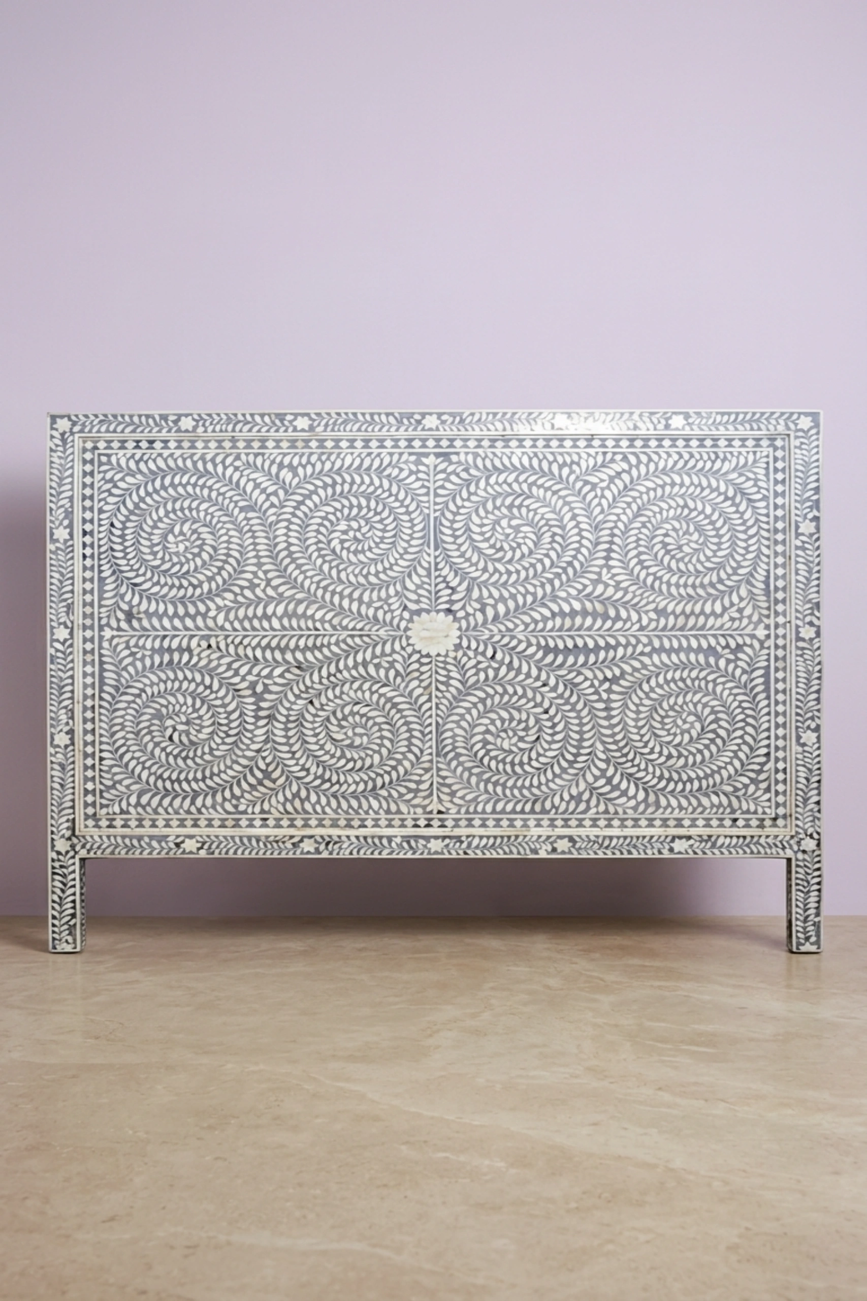Scroll Vine Bone Inlay Headboard Grey, buy scroll vine bone inlay, luxury scroll vine bone inlay, handcrafted scroll vine bone inlay, handmade scroll vine bone inlay, scroll vine bone inlay onlinescroll-vine-bone-inlay-headboard-grey-bone-inlay-furniture-grey-furniture-handmade-bone-inlay-vine-pattern-01.webp