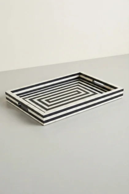Stripe Bone Inlay Tray Black Bone Inlay Serving Tray, buy stripe bone inlay tray, luxury stripe bone inlay tray, handcrafted stripe bone inlay tray, handmade stripe bone inlay tray, stripe bone, bonestripe-bone-inlay-tray-black-bone-inlay-serving-tray-black-furniture-bone-inlay-furniture-decorative-tray-handmade-bone-inlay-striped-design-strip-01.webp