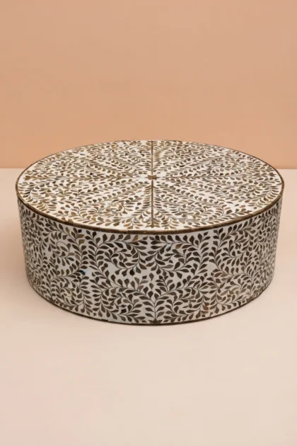 Teakwood Inlay Round Coffee Table White, buy teakwood inlay round coffee, luxury teakwood inlay round coffee, handcrafted teakwood inlay round coffee, handmade teakwood inlay round coffee, inlay roundteakwood-inlay-round-coffee-table-white-center-table-coffee-table-furniture-table-white-furniture-01.webp